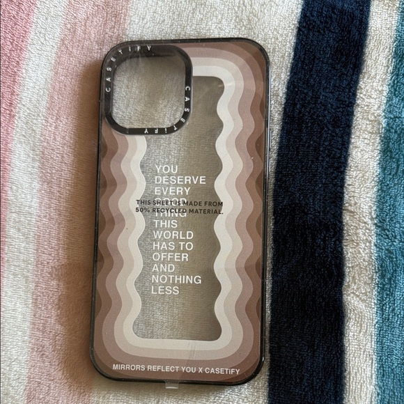 13 Pro Max Casetify Wavy Brown and Cream Phone Case - Picture 1 of 2